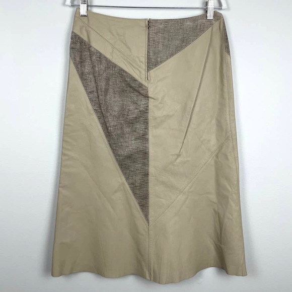Jiminlee Leather Patchwork A-Line Midi Skirt - Picture 3 of 6